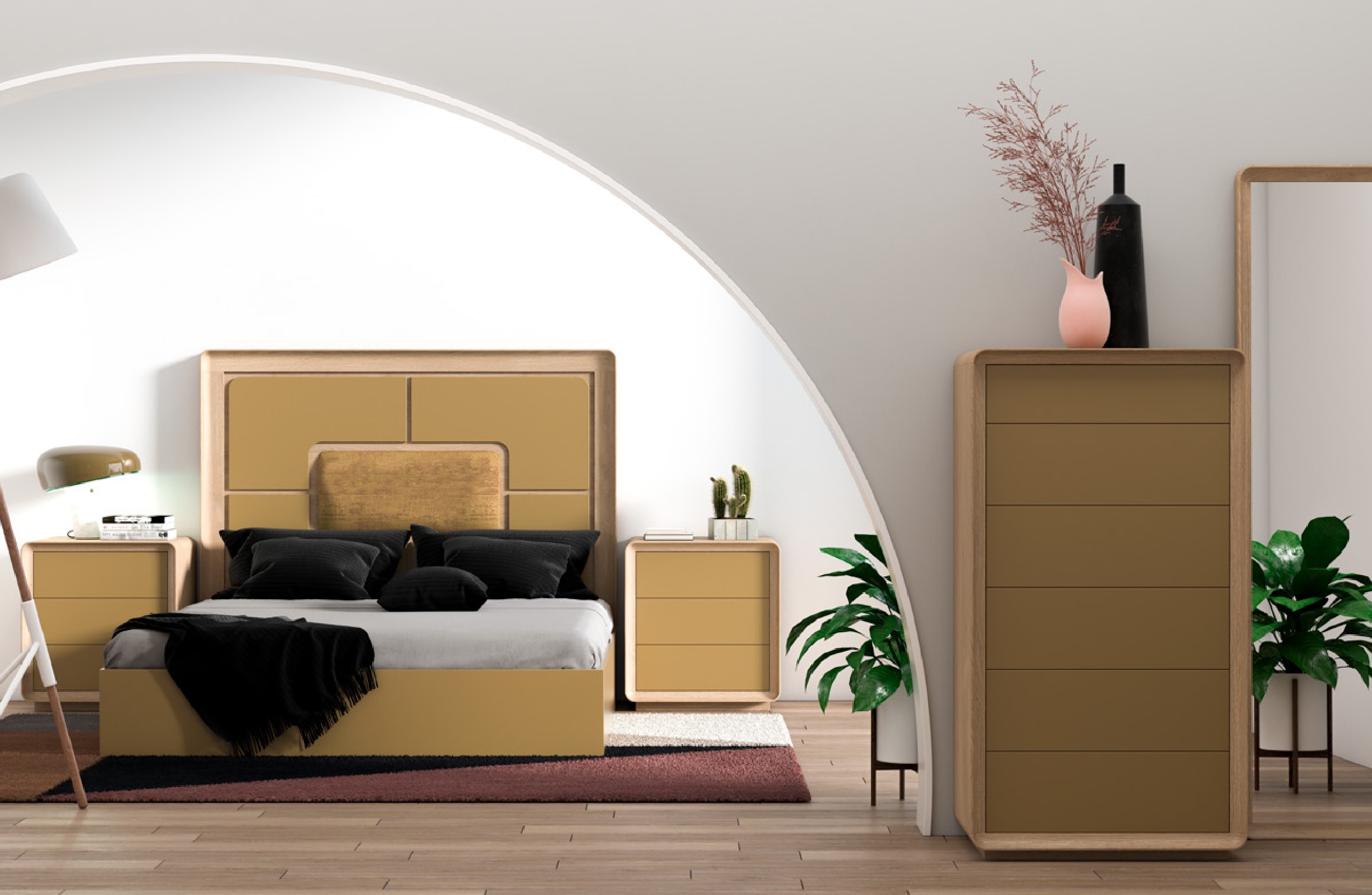 11019- CURV Dormitorio moderno 